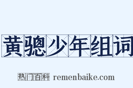 黄骢少年组词是什么意思的图片